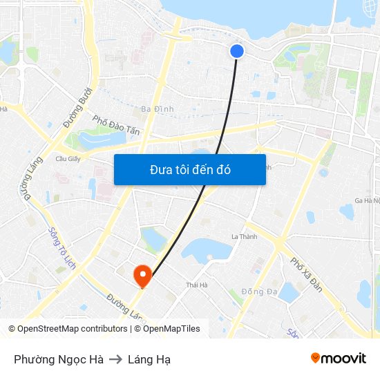 Phường Ngọc Hà to Láng Hạ map