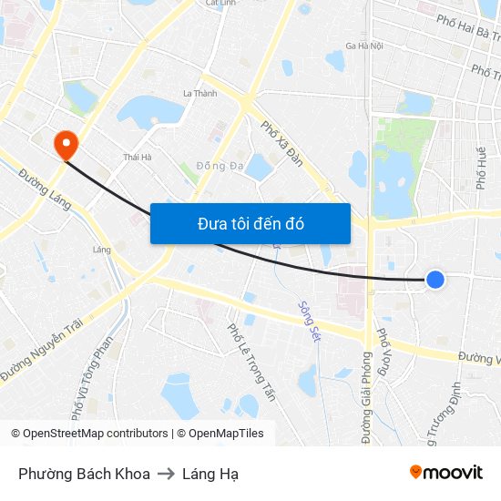 Phường Bách Khoa to Láng Hạ map