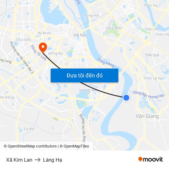 Xã Kim Lan to Láng Hạ map