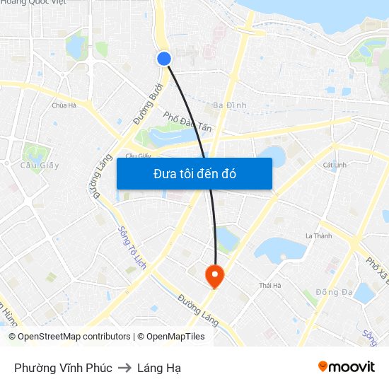 Phường Vĩnh Phúc to Láng Hạ map