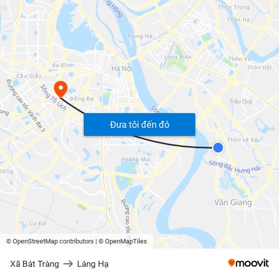 Xã Bát Tràng to Láng Hạ map