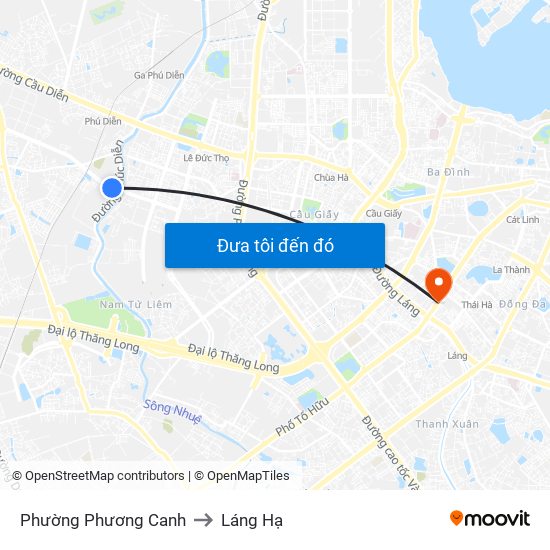 Phường Phương Canh to Láng Hạ map