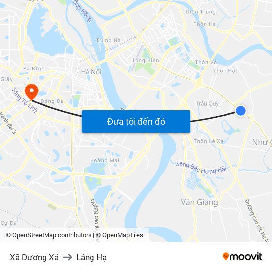 Xã Dương Xá to Láng Hạ map