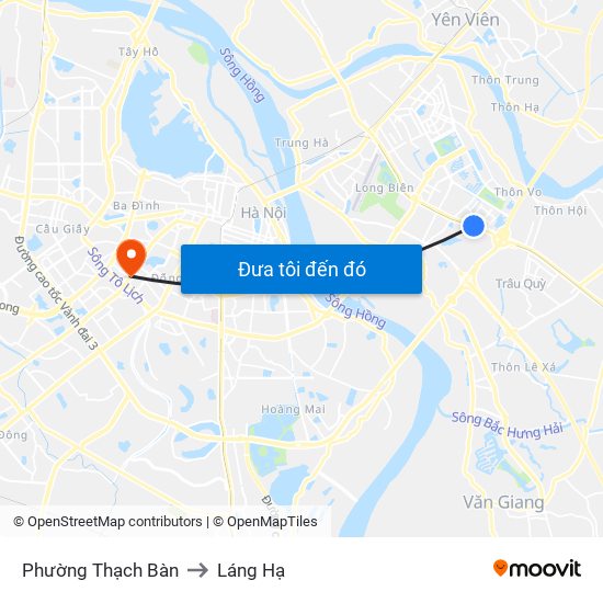 Phường Thạch Bàn to Láng Hạ map