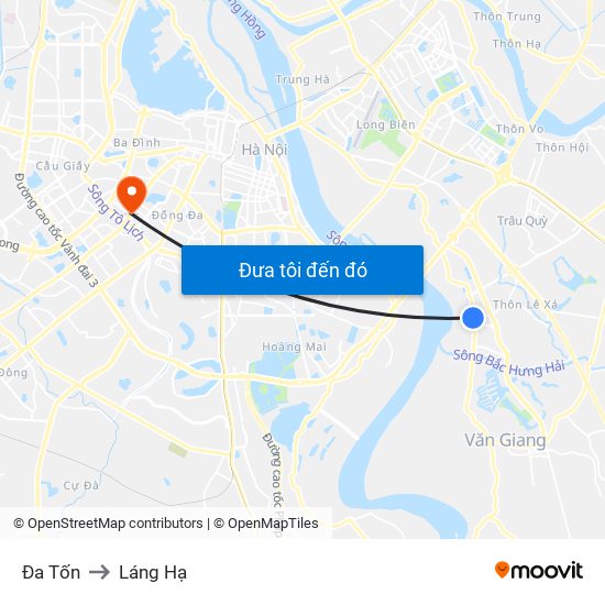 Đa Tốn to Láng Hạ map