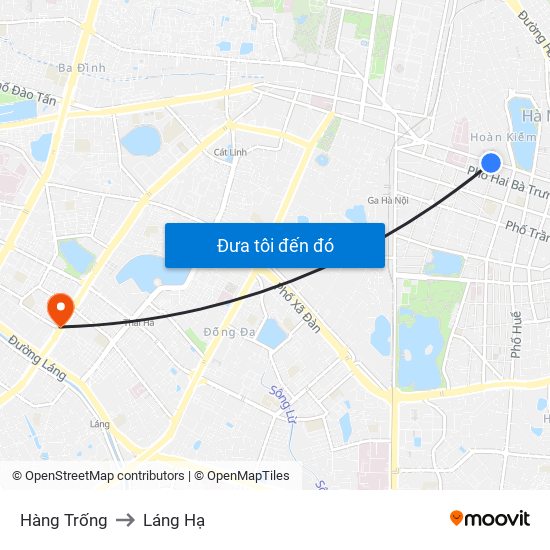 Hàng Trống to Láng Hạ map