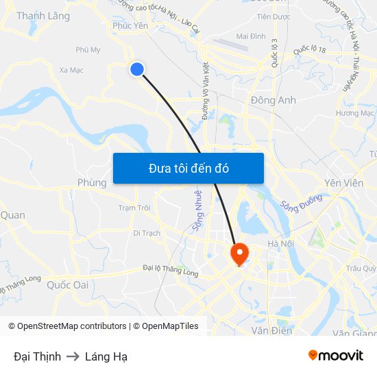 Đại Thịnh to Láng Hạ map