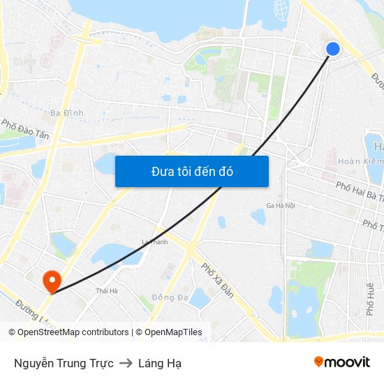 Nguyễn Trung Trực to Láng Hạ map