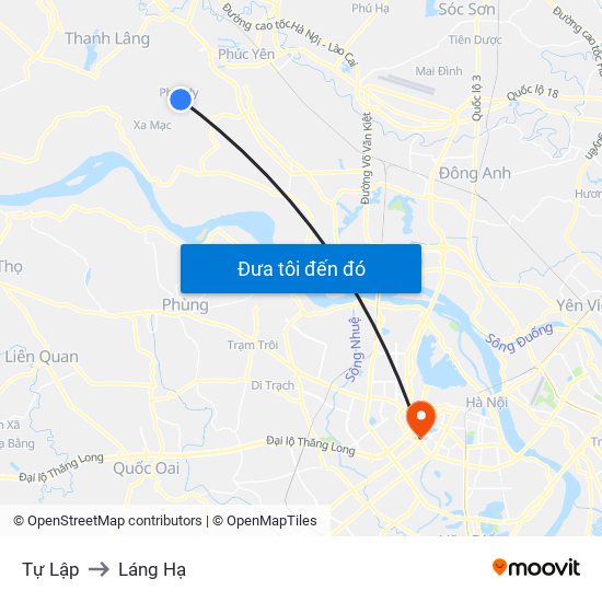 Tự Lập to Láng Hạ map