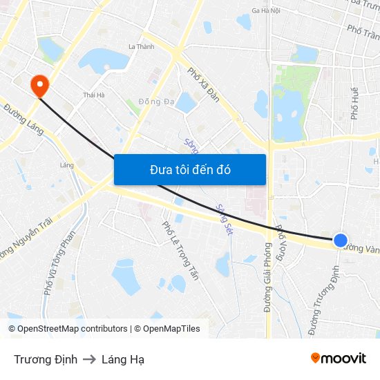 Trương Định to Láng Hạ map