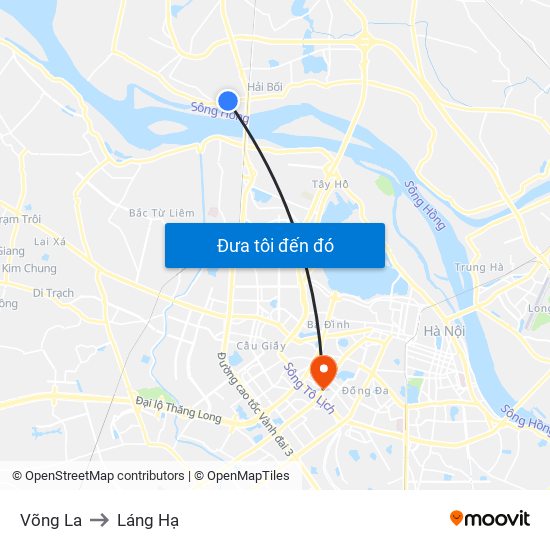Võng La to Láng Hạ map