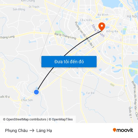 Phụng Châu to Láng Hạ map