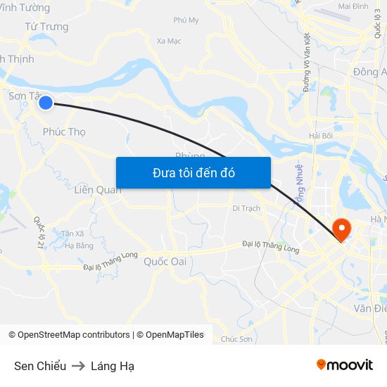 Sen Chiểu to Láng Hạ map