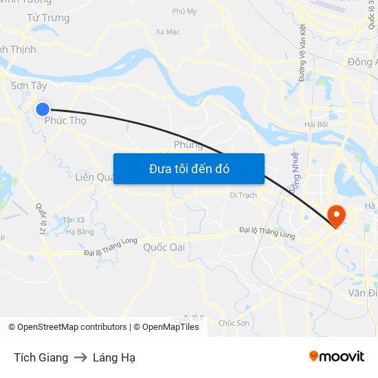 Tích Giang to Láng Hạ map