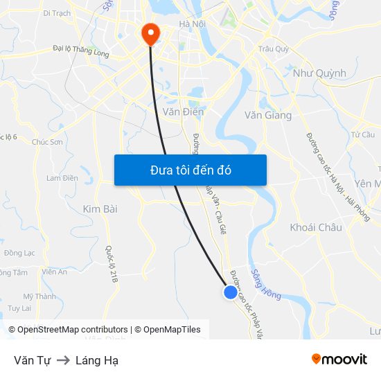 Văn Tự to Láng Hạ map