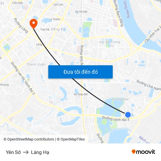 Yên Sở to Láng Hạ map