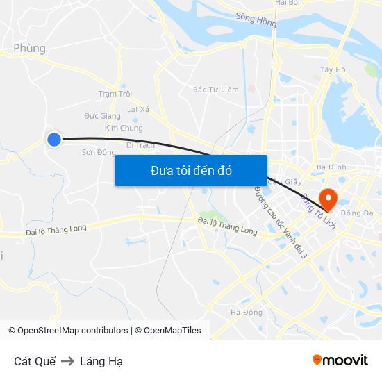 Cát Quế to Láng Hạ map