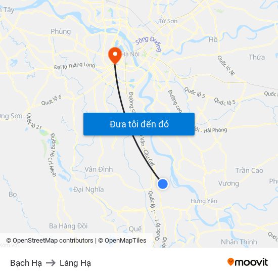 Bạch Hạ to Láng Hạ map