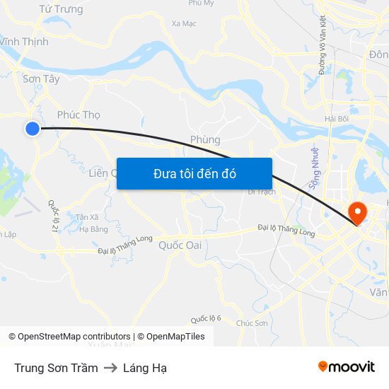 Trung Sơn Trầm to Láng Hạ map