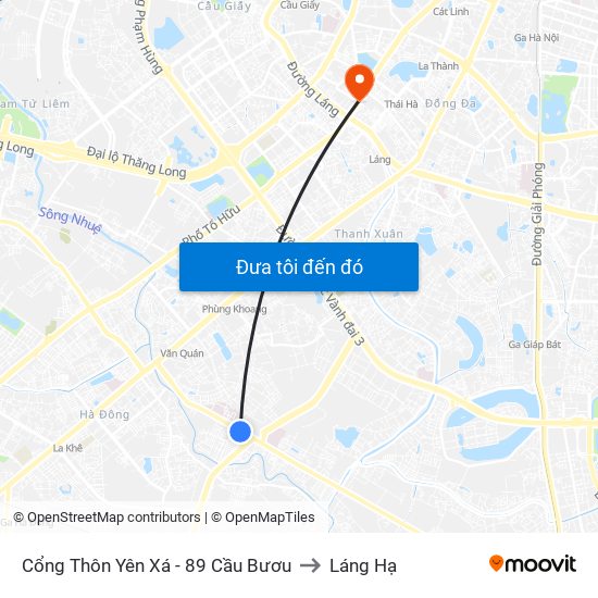 Cổng Thôn Yên Xá - 89 Cầu Bươu to Láng Hạ map