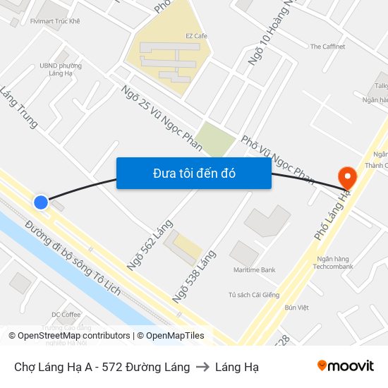 Chợ Láng Hạ A - 572 Đường Láng to Láng Hạ map