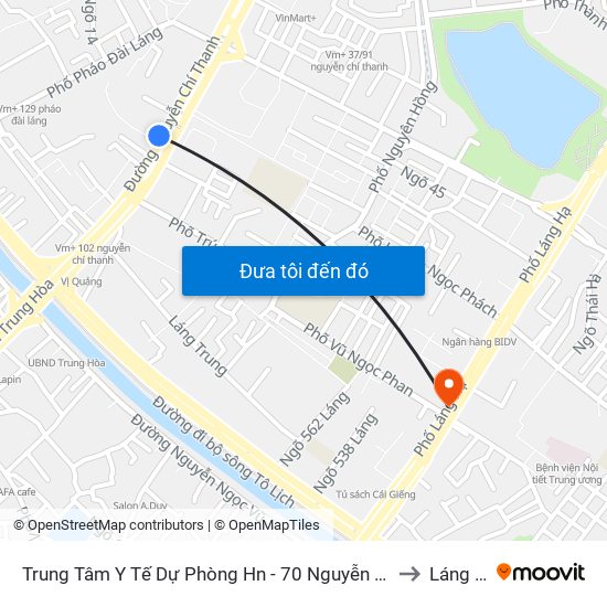 Trung Tâm Y Tế Dự Phòng Hn - 70 Nguyễn Chí Thanh to Láng Hạ map