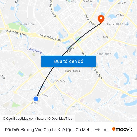 Đối Diện Đường Vào Chợ La Khê (Qua Ga Metro La Khê) - 405 Quang Trung (Hà Đông) to Láng Hạ map