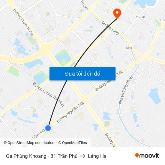 Ga Phùng Khoang - 81 Trần Phú to Láng Hạ map