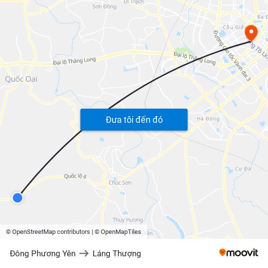 Đông Phương Yên to Láng Thượng map