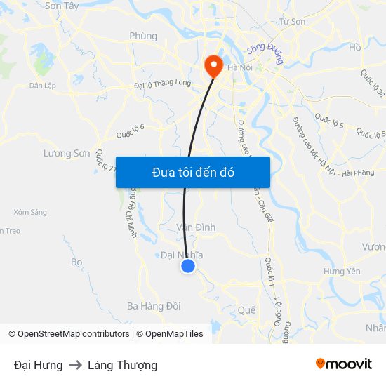 Đại Hưng to Láng Thượng map