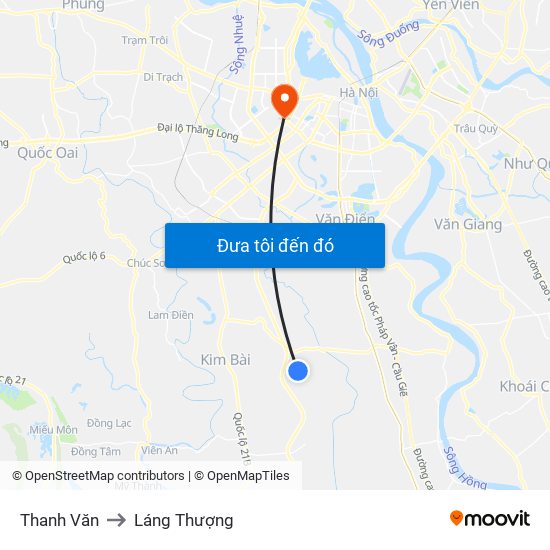 Thanh Văn to Láng Thượng map
