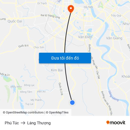 Phú Túc to Láng Thượng map