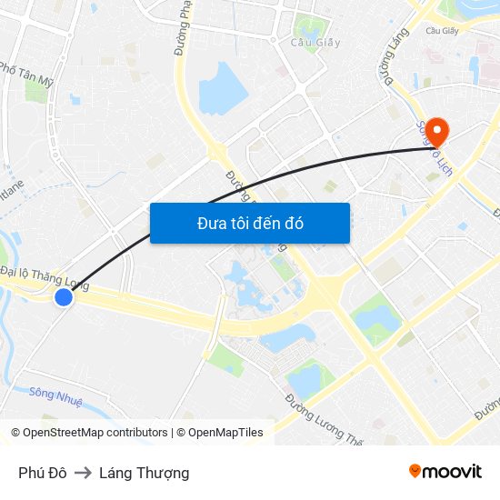 Phú Đô to Láng Thượng map
