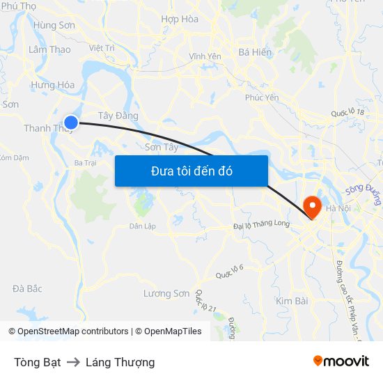 Tòng Bạt to Láng Thượng map