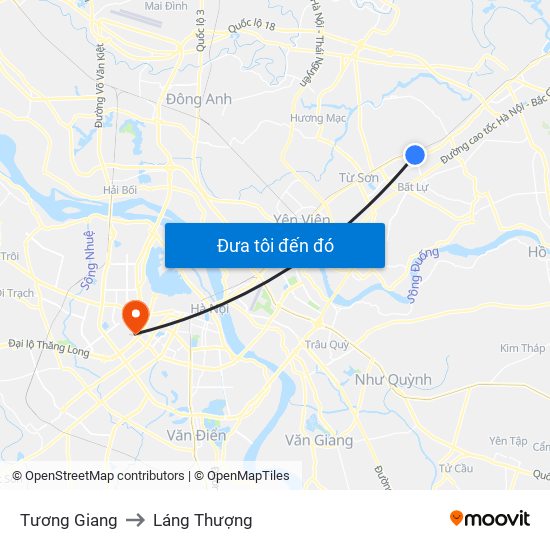 Tương Giang to Láng Thượng map