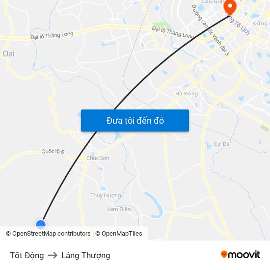 Tốt Động to Láng Thượng map