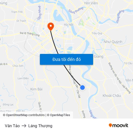 Vân Tảo to Láng Thượng map