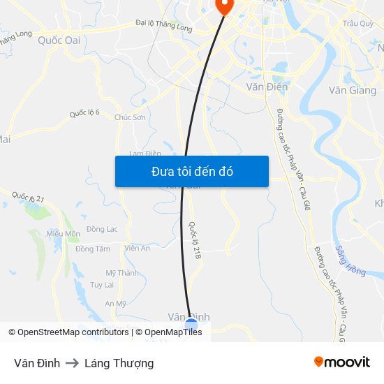 Vân Đình to Láng Thượng map