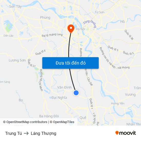 Trung Tú to Láng Thượng map