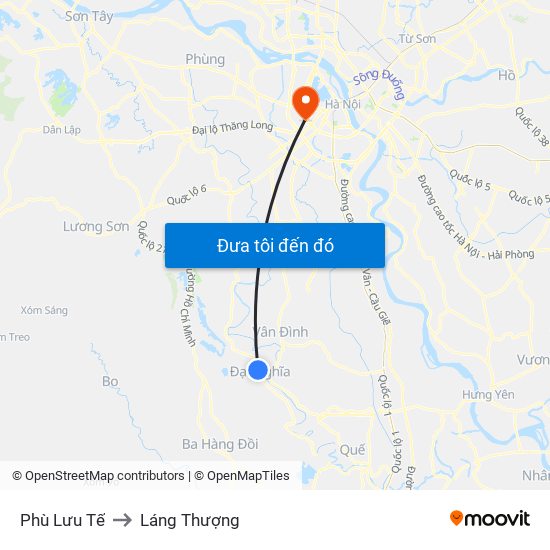 Phù Lưu Tế to Láng Thượng map