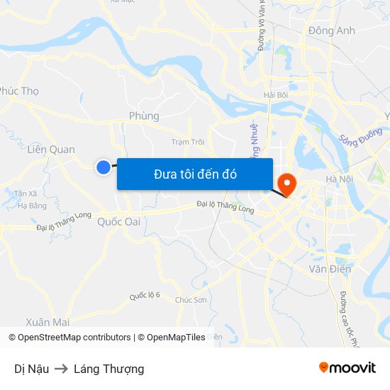 Dị Nậu to Láng Thượng map