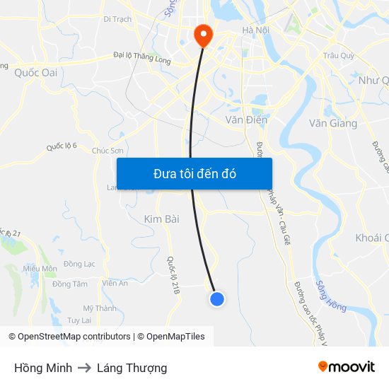 Hồng Minh to Láng Thượng map