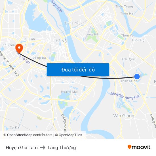 Huyện Gia Lâm to Láng Thượng map