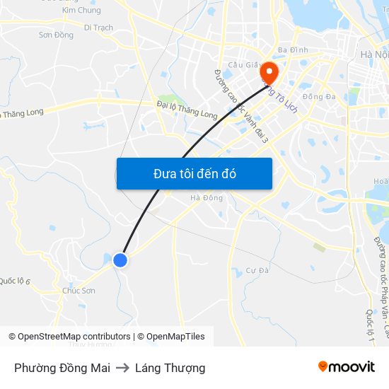 Phường Đồng Mai to Láng Thượng map