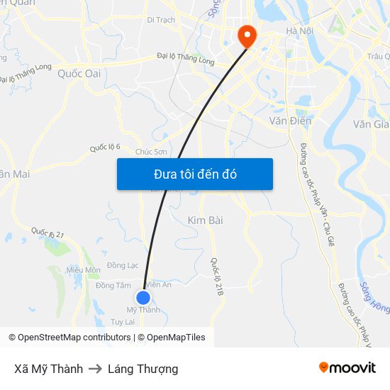 Xã Mỹ Thành to Láng Thượng map