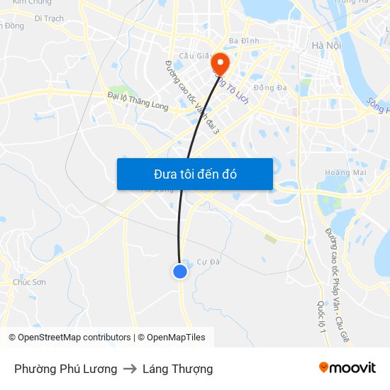 Phường Phú Lương to Láng Thượng map