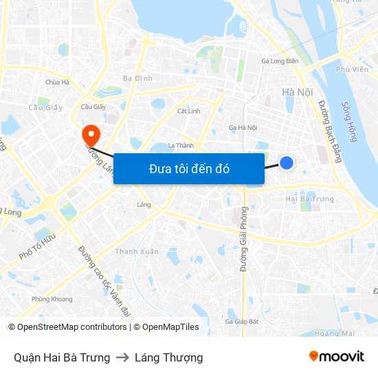 Quận Hai Bà Trưng to Láng Thượng map