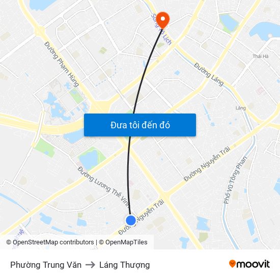Phường Trung Văn to Láng Thượng map