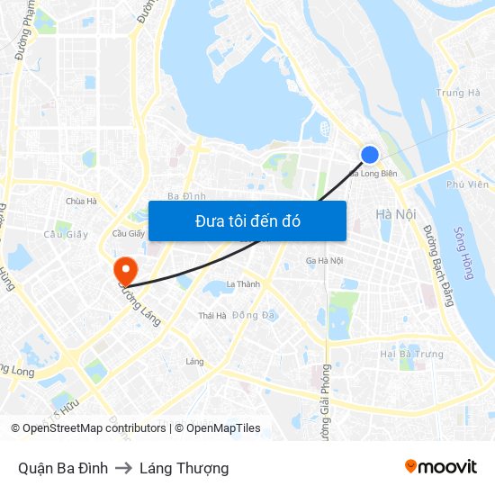 Quận Ba Đình to Láng Thượng map