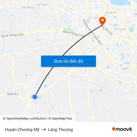 Huyện Chương Mỹ to Láng Thượng map